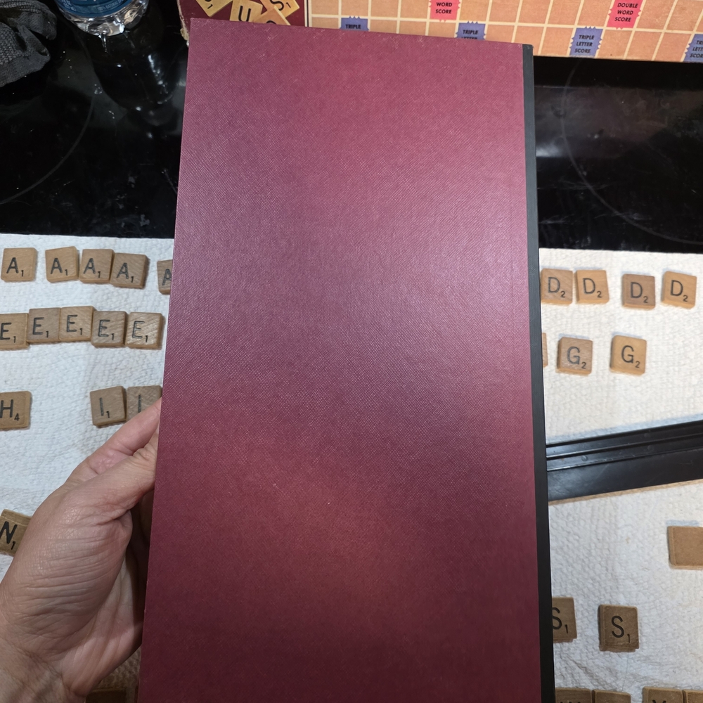 Scrabble Crossword Game - Brown Tile Set with Beige Board - Picture 3 of 8
